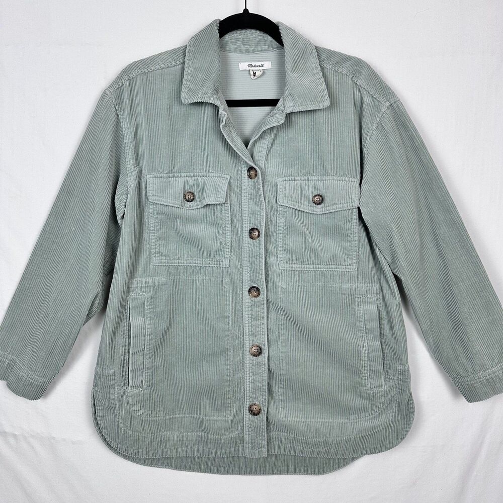 Madewell Corduroy Yorkway Shirt-Jacket-Shacket *Sz. S* Pockets - Sage/Mint Green